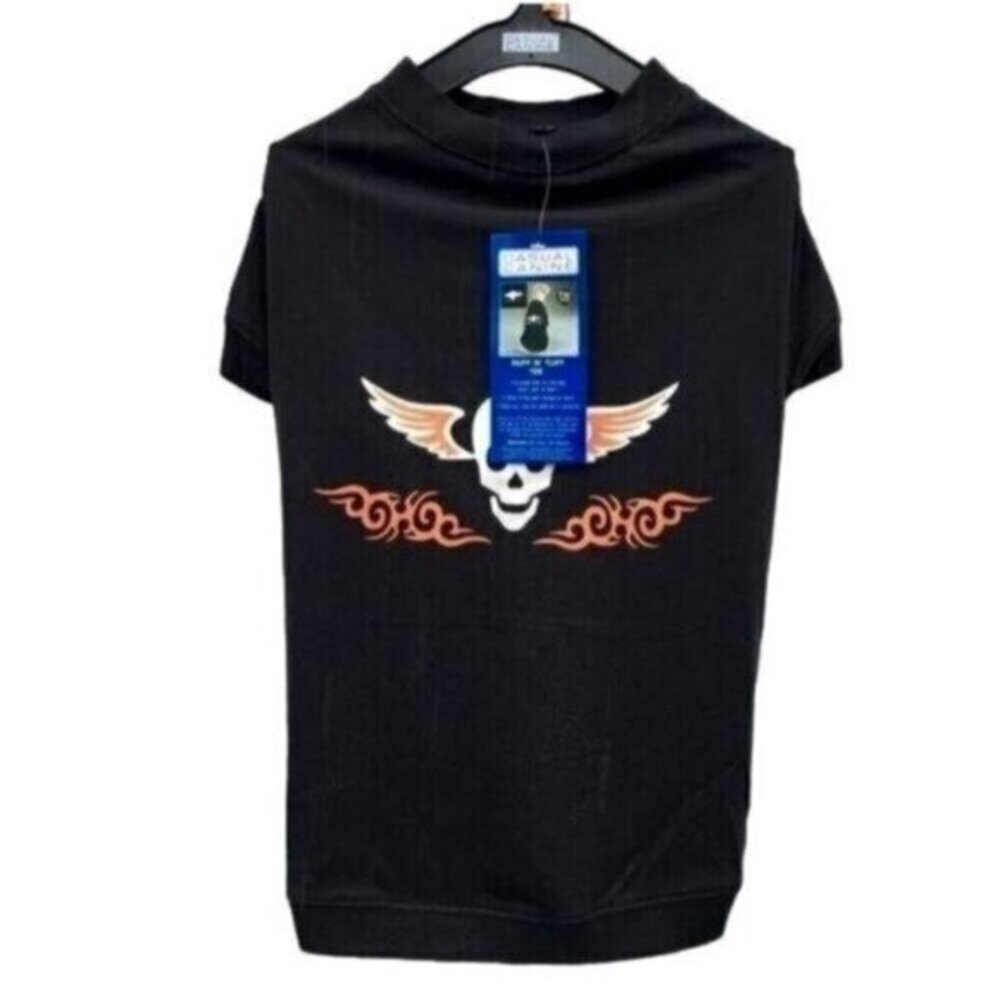 Casual Canine Ruff-N-Tuff Biker Skull Dog Shirt Size Large NEW